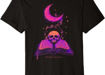 Book, Skull, and Moon Premium T-Shirt
