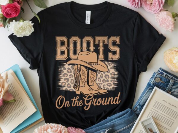 Boot cowboy western cowgirl linedance t-shirt pa138