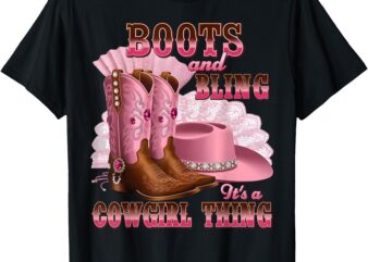 Boots & Bling It’s A Cowgirl Thing Western Rodeo Melanin T-Shirt