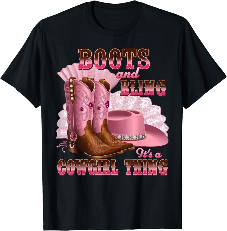 Boots & Bling It’s A Cowgirl Thing Western Rodeo Melanin T-Shirt