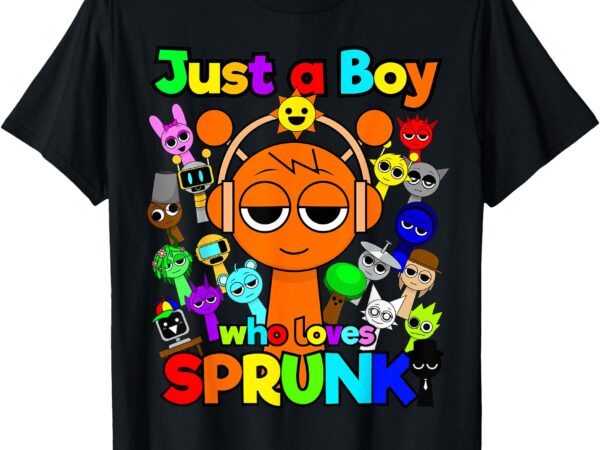 Boy who loves sprunki for birthday decoration oren simon t-shirt