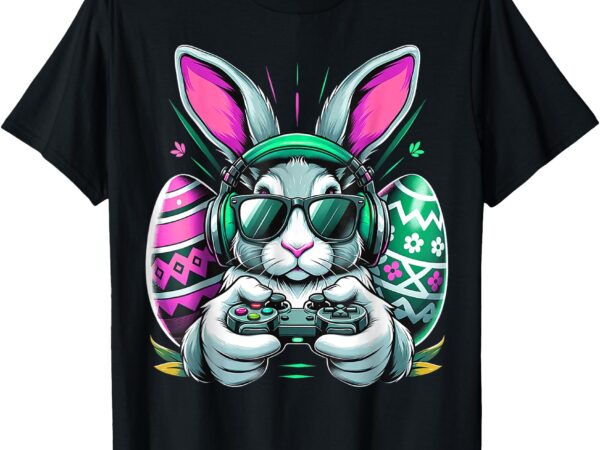 Boys happy easter day bunny egg video game kids mens gamer t-shirt