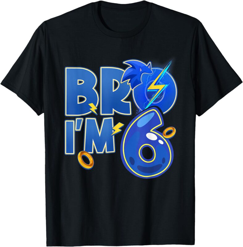 Bro I’m 6 Birthday Boy 6th Matching Hedgehog Party T-Shirt