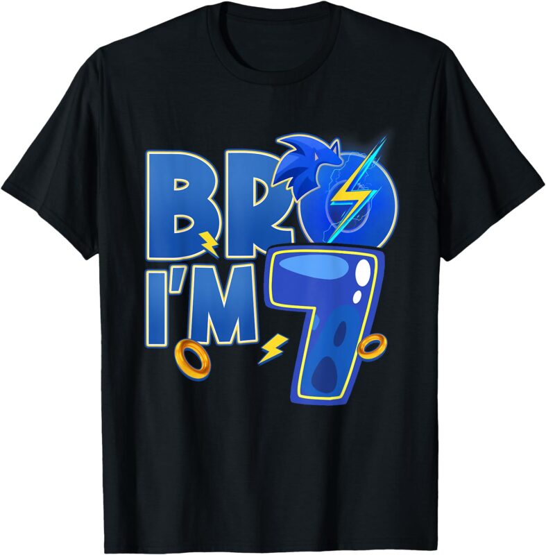 Bro I’m 7 Birthday Boy 7th Matching Hedgehog Party T-Shirt