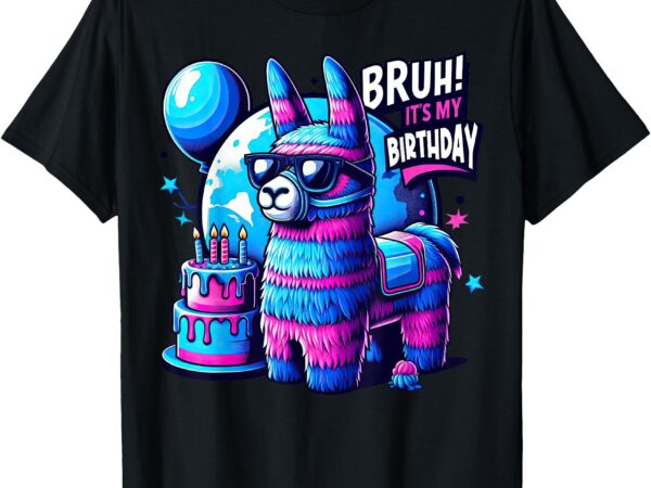 Bruh its my birthday llama pinata family party boys girls t-shirt