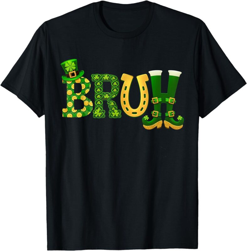 Bruh St Patricks Day shirts for Kids Boys Women Shamrock T-Shirt
