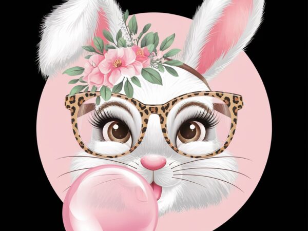 Bubblegum bunny chic sweet easter vibes t shirt template