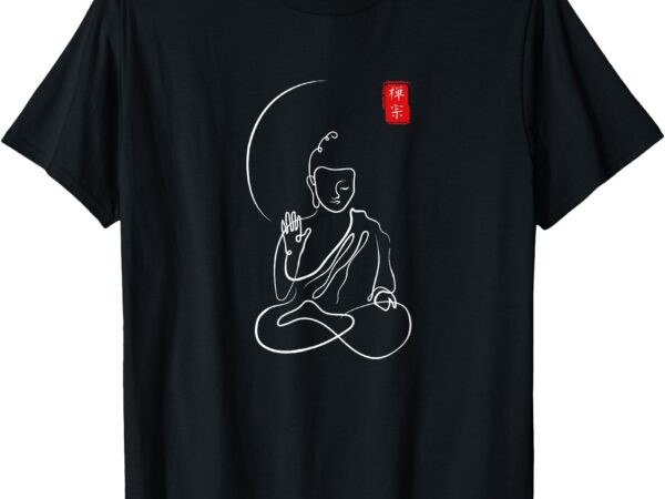 Buddha in meditation, minimalist zen buddhism,spiritual calm t-shirt