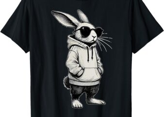 Bunny Face With Sunglasses Easter Day for Boys Men Kids T-Shirt