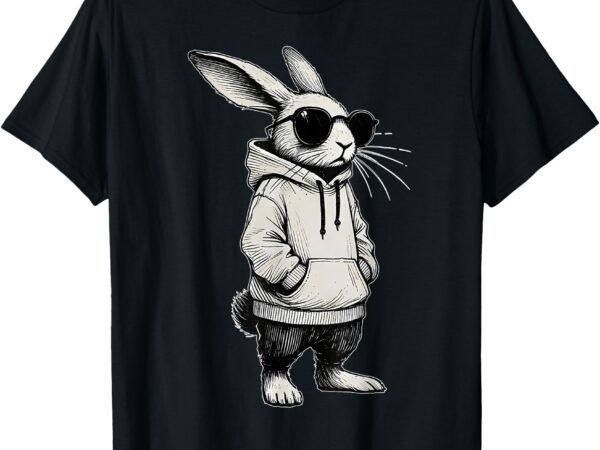 Bunny face with sunglasses easter day for boys men kids t-shirt