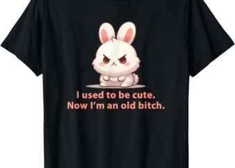 CUTE BUNNY, ANGRY BUNNY, EASTER, FUNNY RABBIT, CRANKY RABBIT T-Shirt
