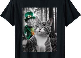 Cat Selfie Leprechaun Funny St. Patrick’s Day Design T-Shirt
