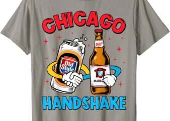 Chicago Illinois Chicago Handshake Chicago Beer Lover Malort T-Shirt