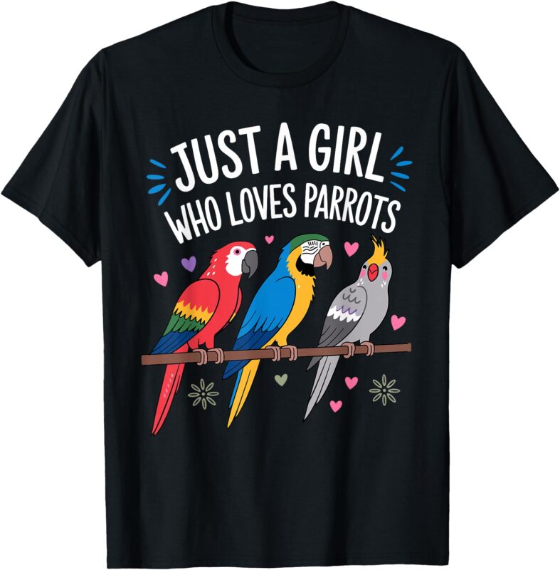 Cool Parrot Art For Women Girls Tropical Bird Parrot Lovers T-Shirt