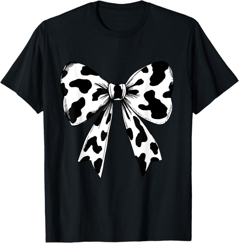 Cow Print Coquette Bow Family Matching Women Girl T-Shirt