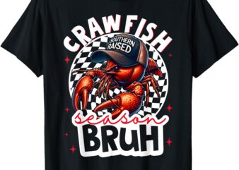 Crawfish Season Bruh Crawfish Hat Boy Funny Seafood Festival T-Shirt