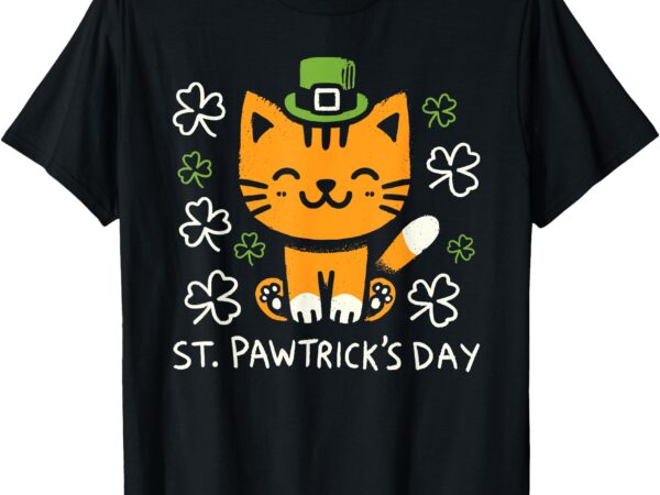Cute cat leprechaun st pawtrick’s funny st patrick’s day t-shirt