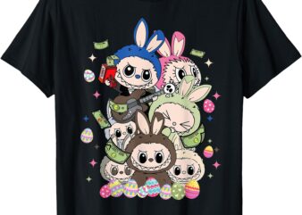 Cute Labubu Easter Classic Pose Funny Labubu Eggs T-Shirt