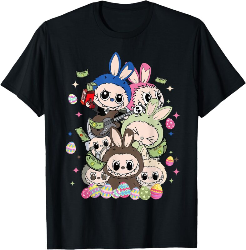Cute Labubu Easter Classic Pose Funny Labubu Eggs T-Shirt