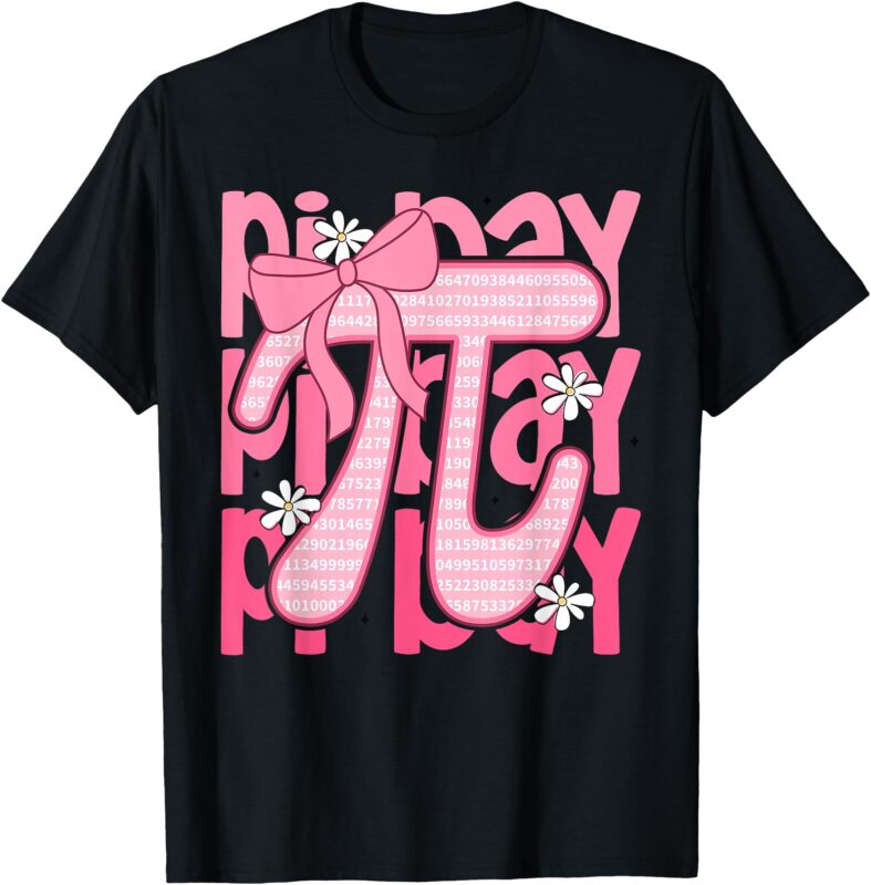 Cute Math Art Pink Pi Day Pi Math Coquette 3.14 Teacher T-Shirt