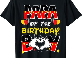 Dad And Mom Papa Of The Birthday Boy Family Party Decor T-Shirt