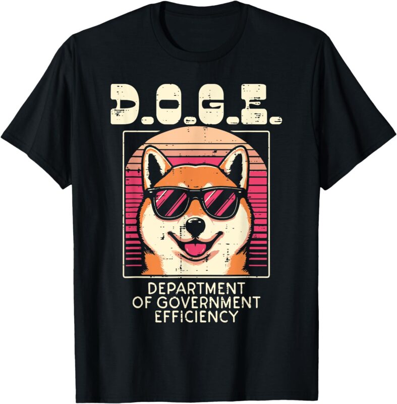 Doge Shiba Sunglasses Department Of Government Efficiency T-Shirt