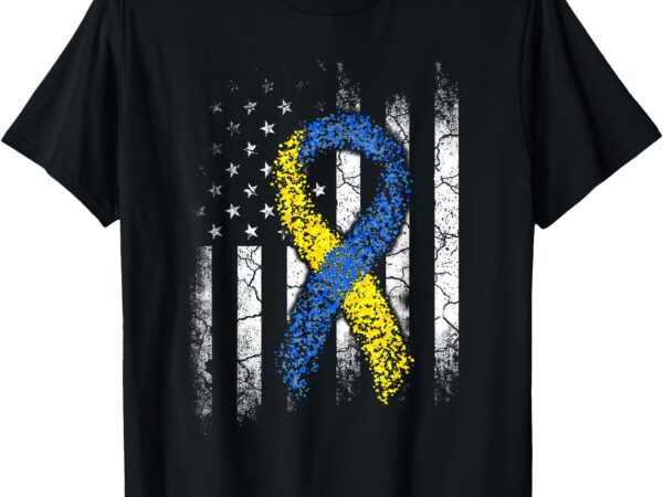 Down syndrome awareness us flag shirt dad mom down syndrome t-shirt