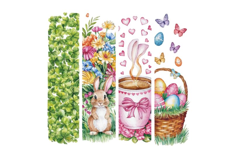 Colourful Vintage Easter Sunday Bunny Rabbit t-shirt design download instantly Retro Vintage T-shirt