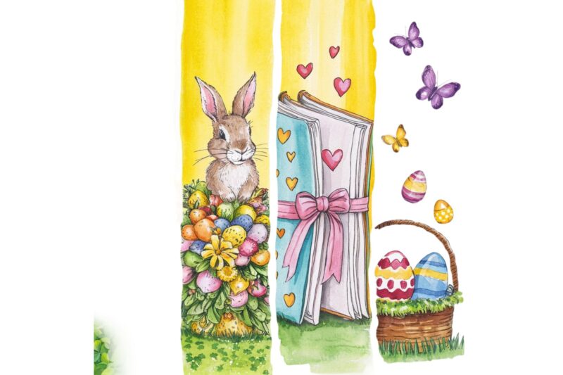 Colourful Vintage Easter Sunday Bunny Rabbit t-shirt design