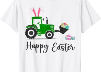 Eggs-Track Happy Easter Toddler Boys Girl Eggs Hunts Tractor T-Shirt