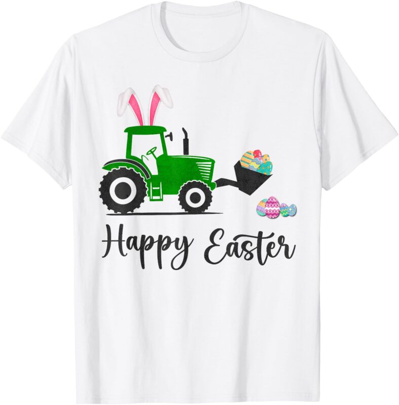 Eggs-Track Happy Easter Toddler Boys Girl Eggs Hunts Tractor T-Shirt