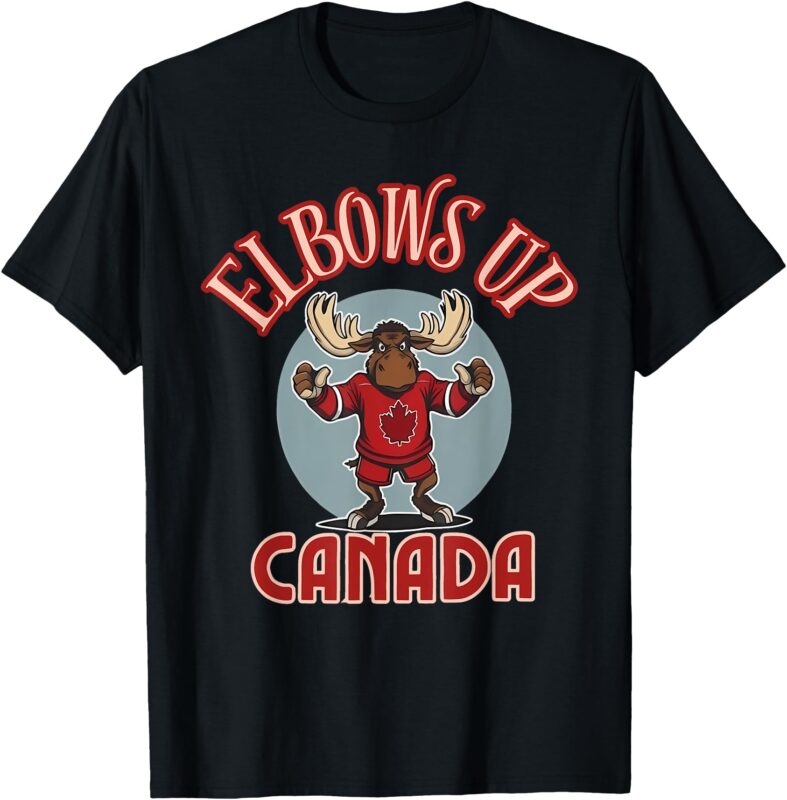 Elbows Up Canada Defiant Moose Canada Hockey Jersey T-Shirt