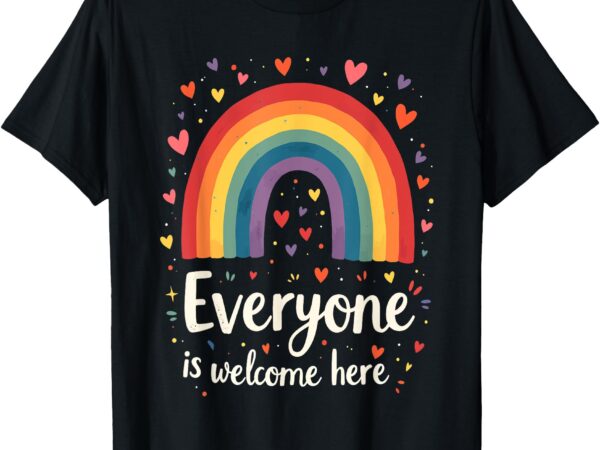 Everyone is welcome here idaho educator pride rainbow design t-shirt