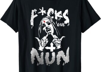 F-cks I Give Nun Dark Humor Gothic Design Tee T-Shirt