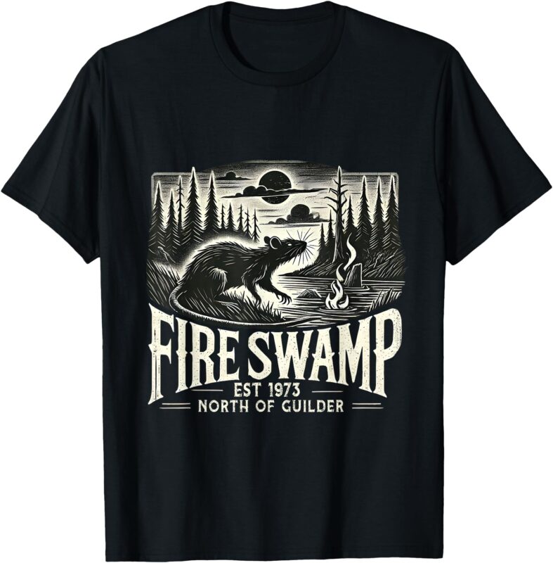 Fantasy Fire Swamp Adventure Retro Wilderness T-Shirt