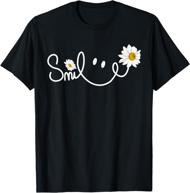 Floral Daisy Smile Face Daisy Flower Smile Daisy Women’s Tee T-Shirt
