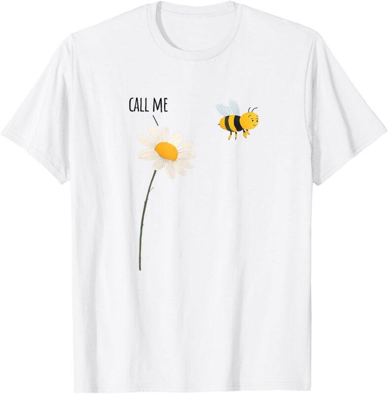Flower and Pollinating Bee funny design T-Shirt