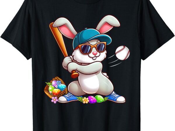 Funny baseball bunny easter shirts for kids boys toddlers t-shirt