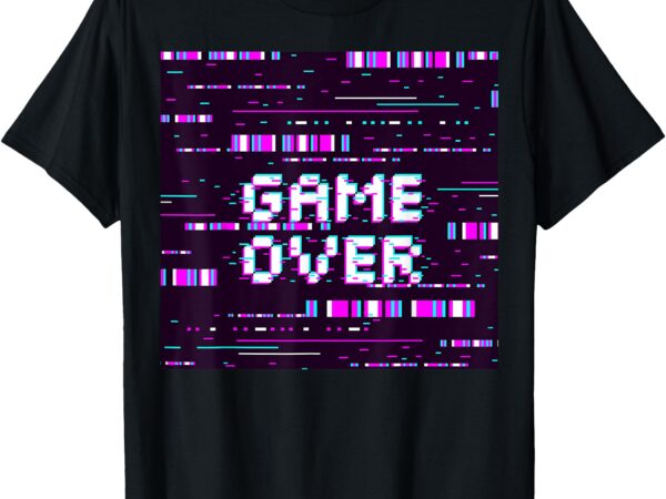 Game glitch over aesthetic retro gaming t-shirt