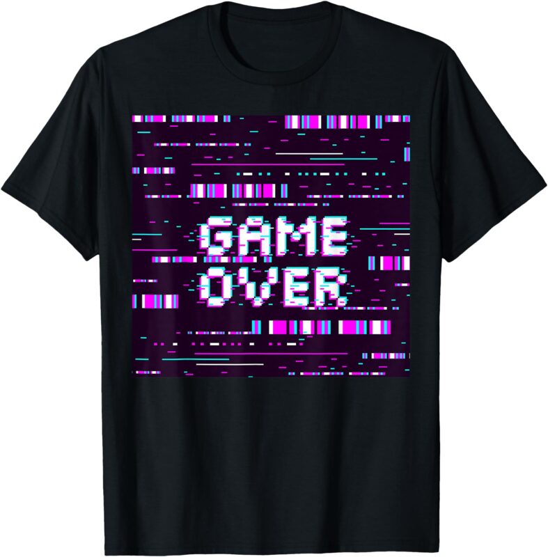 Game Glitch Over Aesthetic Retro Gaming T-Shirt