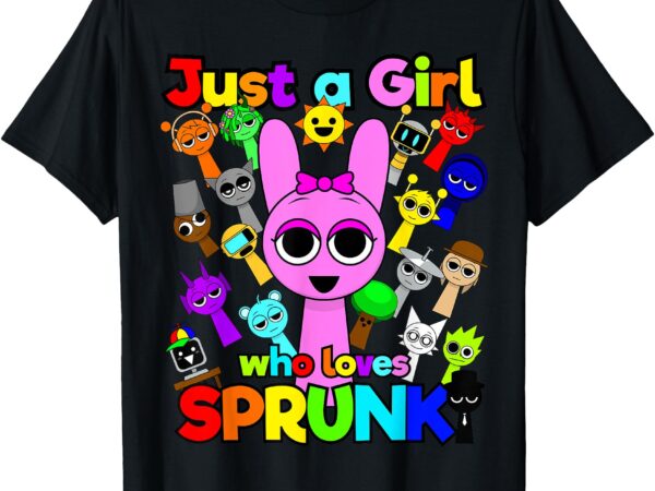 Girl who loves sprunki for birthday decoration wenda pinki t-shirt