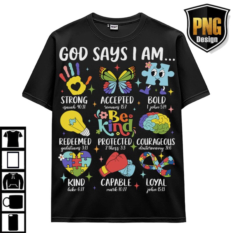 Autism Awareness Bundle Design 30 PNG April Wear Blue Support Autism Be Kind T-Shirt