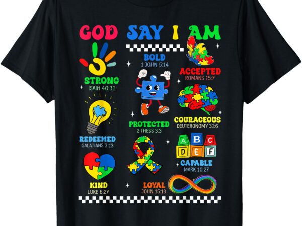 God says i am be kind autism awareness shirts women men kids t-shirt