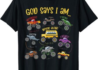 God Says I Am Construction Bible Verse Truck Toddler Boys T-Shirt
