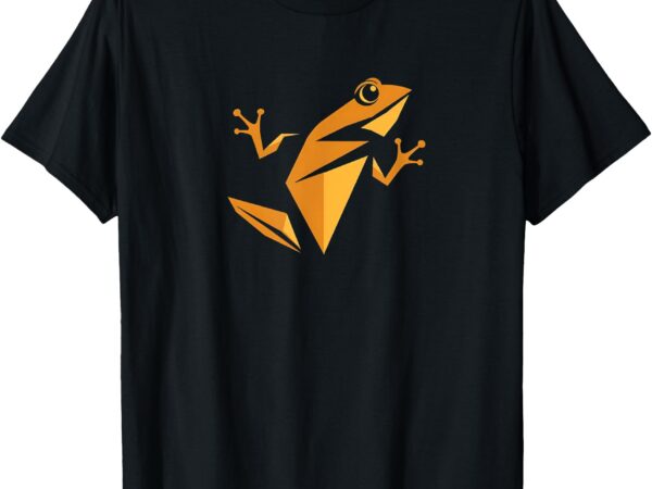 Golden origami frog minimalist wildlife art t-shirt