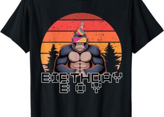 Gorilla Birthday Decorations Monkey Tag VR Gamer Funny T-Shirt