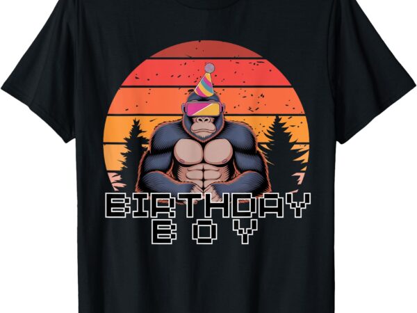 Gorilla birthday decorations monkey tag vr gamer funny t-shirt
