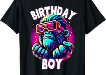 Gorilla Birthday Funny Gorilla Boys Adult Girl Family Party T-Shirt