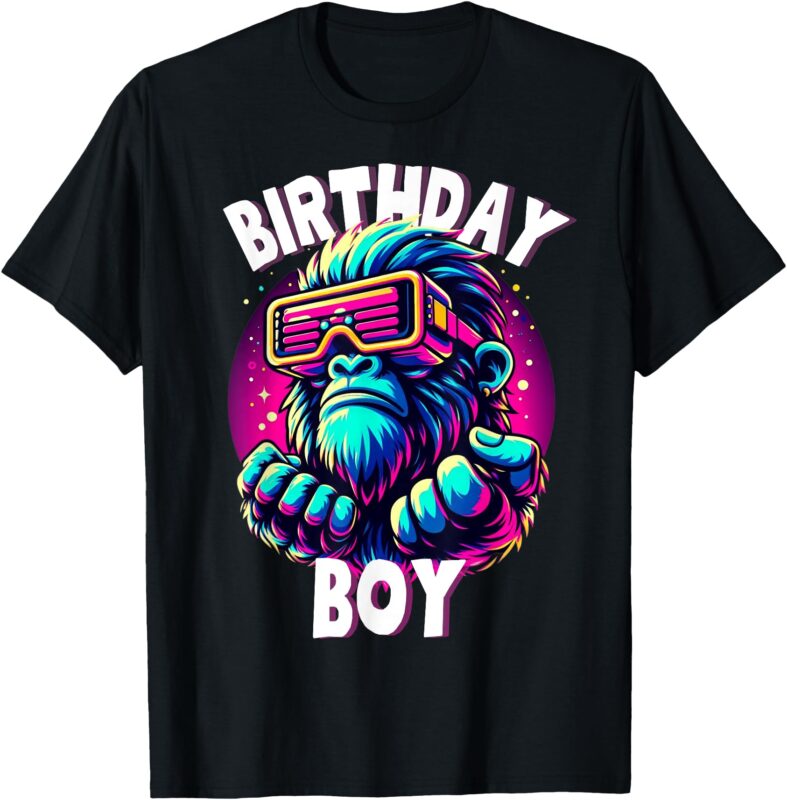 Gorilla Birthday Funny Gorilla Boys Adult Girl Family Party T-Shirt