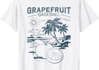 Grapefruit Baseball Retro Beach Florida T-Shirt